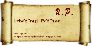 Urbányi Péter névjegykártya