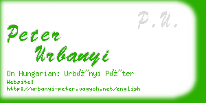 peter urbanyi business card